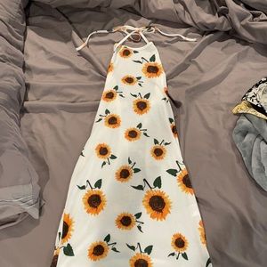 Shein sunflower halter top style dress
